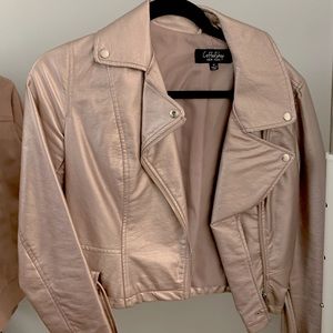 Metallic pink ‘leather’ jacket